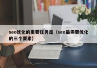 seo优化的重要任务是（seo最需要优化的三个要素）