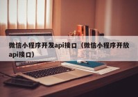 微信小程序开发api接口（微信小程序开放api接口）