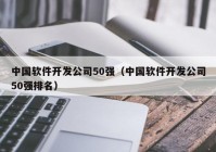 中国软件开发公司50强（中国软件开发公司50强排名）