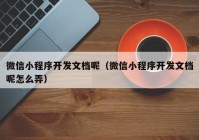 微信小程序开发文档呢（微信小程序开发文档呢怎么弄）