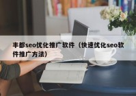 丰都seo优化推广软件（快速优化seo软件推广方法）