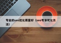 专业的seo优化质量好（seo专业优化方法）