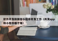 软件开发和微信小程序开发工作（开发app和小程序哪个难）