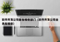 软件开发公司都有哪些部门（软件开发公司业务有哪些）