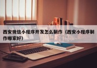 西安微信小程序开发怎么制作（西安小程序制作哪家好）