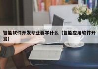 智能软件开发专业要学什么（智能应用软件开发）